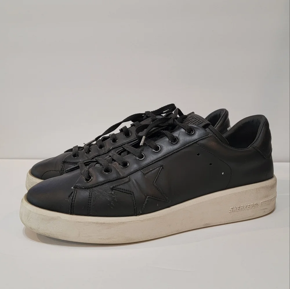 Golden Goose Pure Star Black leather size 44 men's black sneaker - Picture 1 of 12